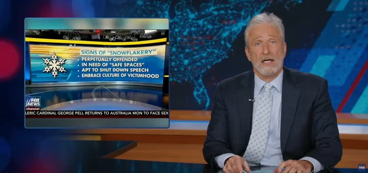 Jon Stewart wonders why the right became such "fucking pussies."