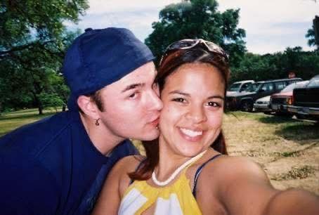 A photo of my wife and me as college students